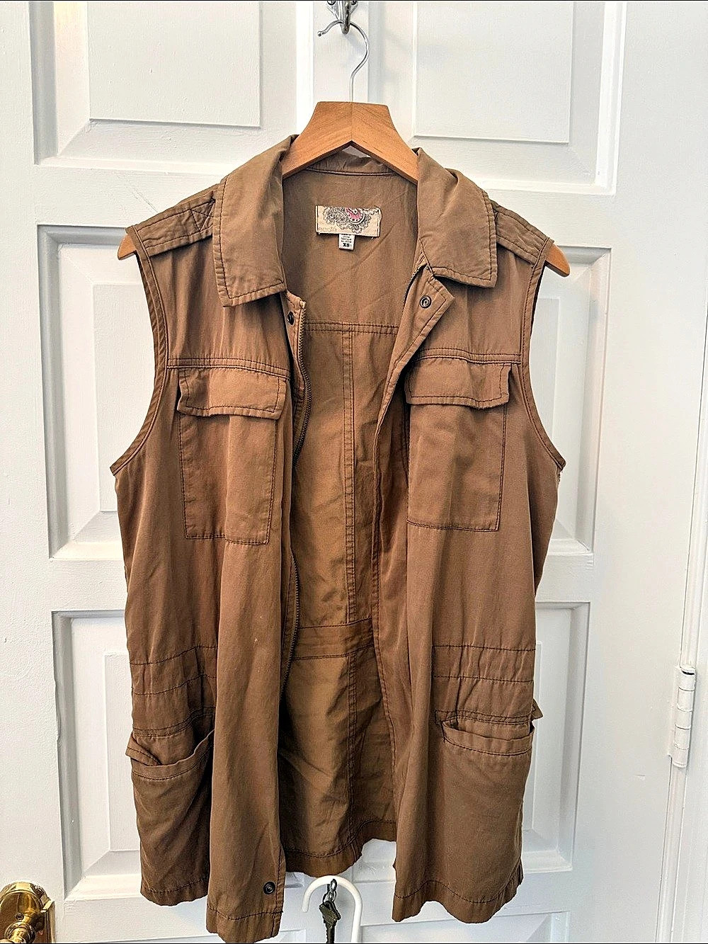 Boohoo Women's Brown Utility Vest Size XS Like New